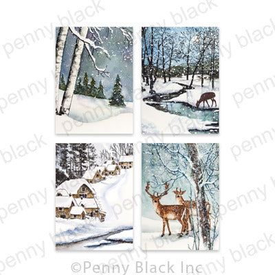 Penny Black, 3.25X4.5 Cardstock Panels, Winter Dream