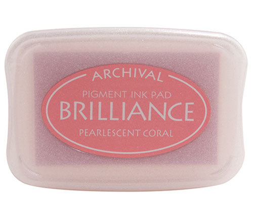 Tsukineko, Brilliance Pigment Ink Pad, Pearlescent Coral (Full Size)