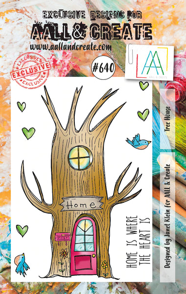 AALL & Create, #640, Tree House, A7 Clear Stamp by Janet Klein