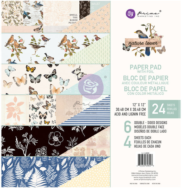 Prima Marketing Double-Sided Paper Pad 12"X12" 24/Pkg, Nature Lover, 6 Designs/4 Each