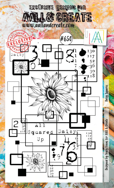 AALL & Create, A6 Clear Stamp by Tracy Evans, Daisy Squares