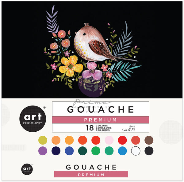 Prima Marketing Art Philosophy 12ml Gouache Set 18/Pkg, Assorted Colors