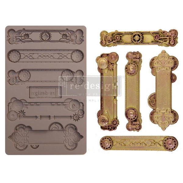 Prima Marketing Re-Design Mould 5"X8"X8mm, Steampunk Plates