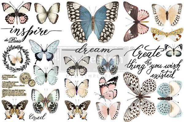 Prima Marketing Re-Design Decor Transfers 6"X12" 3/Sheets, Papillon Collection