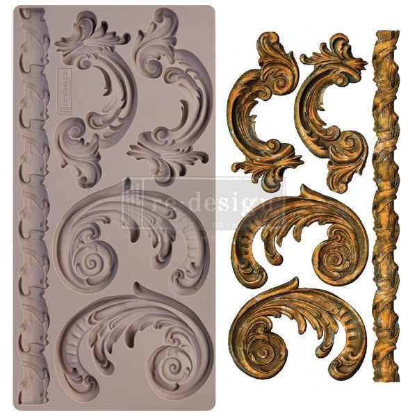 Prima Marketing Re-Design Mould 5"X10"X8mm, Lilian Scrolls