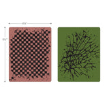 Sizzix Texture Fades Embossing Folders 2PK - Checkerboard & Cracked Set by Tim Holtz
