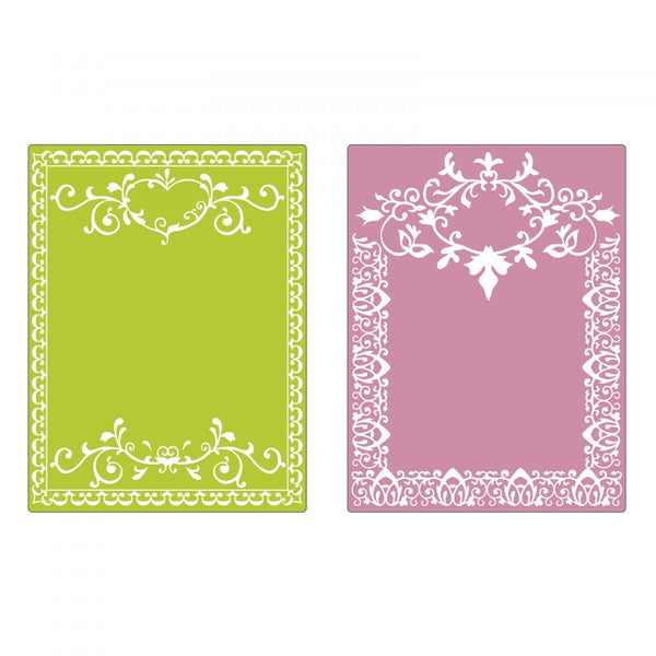 Sizzix Textured Impressions A2 Embossing Folders 2/Pkg by Rachael Bright, Ornate Frames (Retired)