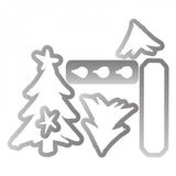 Sizzix Framelits Dies 6/Pkg W/Clear Stamps By Tim Holtz, Christmas Tree Blueprint (Retired)