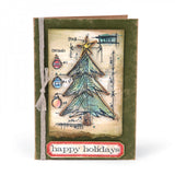 Sizzix Framelits Dies 6/Pkg W/Clear Stamps By Tim Holtz, Christmas Tree Blueprint (Retired)