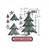 Sizzix Framelits Dies 6/Pkg W/Clear Stamps By Tim Holtz, Christmas Tree Blueprint (Retired)