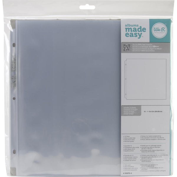 We R Memory Keepers, Ring Photo Sleeves 12"X12", 10/Pkg, Full Page