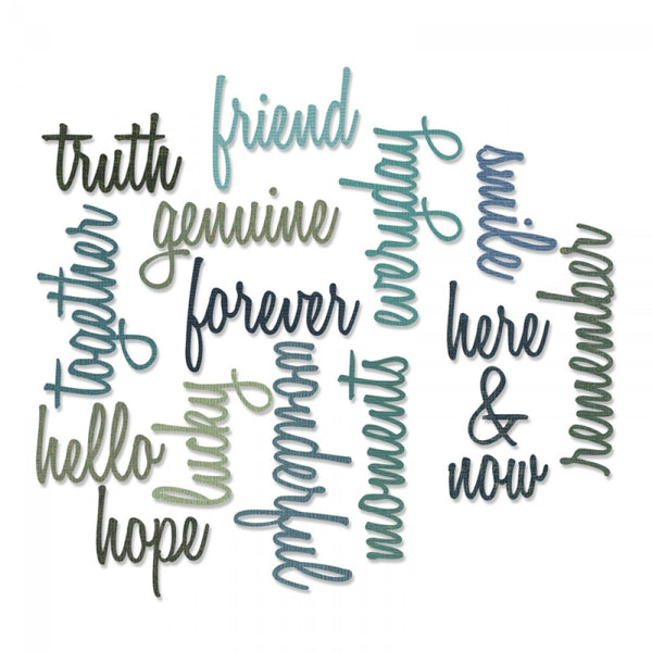 Sizzix Thinlits Die Set 16PK - Friendship Words: Script