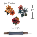 Sizzix Thinlits Dies By Tim Holtz 15/Pkg, Tiny Tattered Florals, Quilling Tool Included