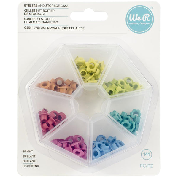 We R Eyelets W/Storage Case 140/Pkg, Bright