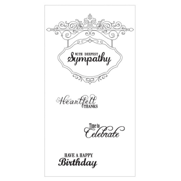 Sizzix Interchangeable Clear Stamps By Jen Long,  Hanging Sign W/Phrases