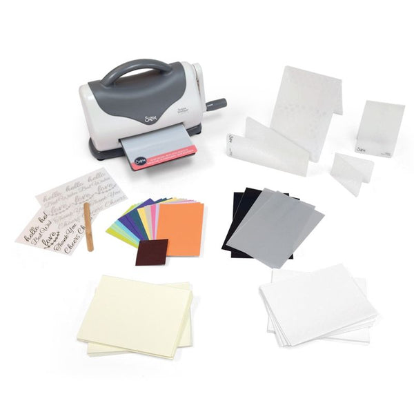 Sizzix Texture Boutique Embossing Machine Starter Kit (White & Gray