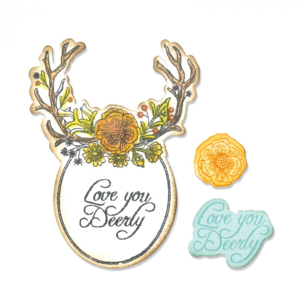 Sizzix - Jen Long,  Framelits Die Set 5PK w/Stamps - Sweet Deer