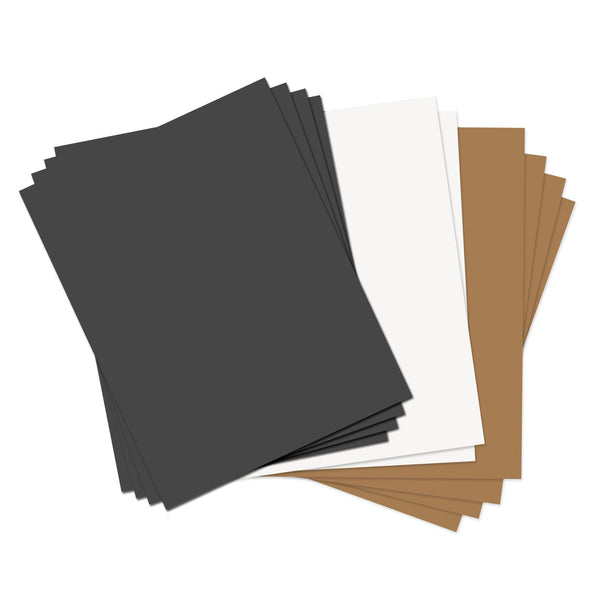 Sizzix, Paper Leather 8.5"X11" Sheets, 10/Pkg, Basics Assorted
