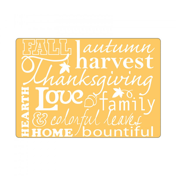 Sizzix, Textured Impressions Embossing Folder by Rachael Bright - Phrases, Autumn (Retired)