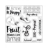 Sizzix - Katelyn Lizardi, Framelits Die Set 12PK w/Stamps - Health & Fitness Planner