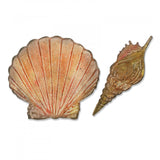 Sizzix, Bigz Die W/Texture Fades Embossing Folder By Tim Holtz, Seashells
