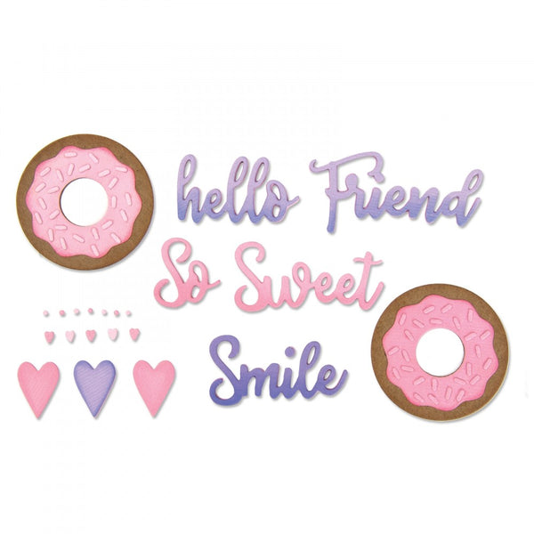 Sizzix Thinlits Dies By Jen Long, Phrases, Sweet & Donut