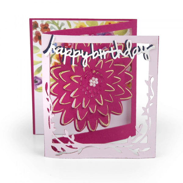 Sizzix Thinlits Dies By Lindsey Serata, Floral Tri-Fold Card