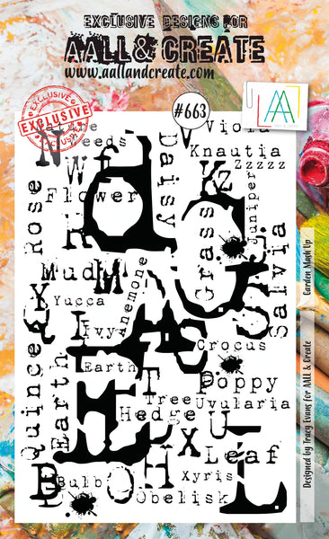 AALL & Create, A6 Clear Stamp by Tracy Evans, Garden Mash Up, #663