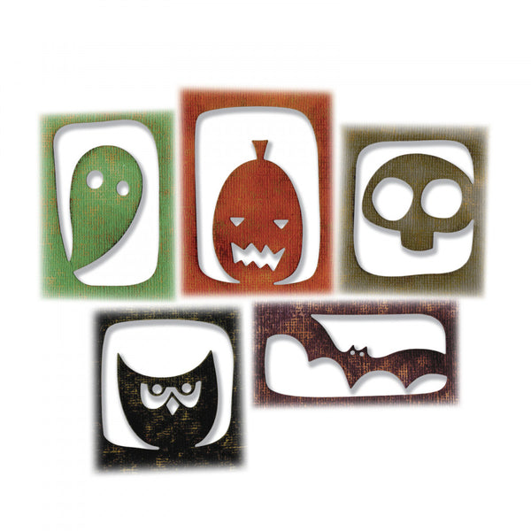 Sizzix Thinlits Dies By Tim Holtz 5/Pkg, Halloween Hangouts (Retired)