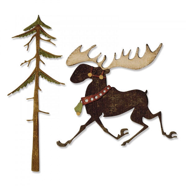 Sizzix Thinlits Dies By Tim Holtz 12/Pkg, Merry Moose (#663103)