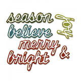 Sizzix Thinlits Dies By Tim Holtz 12/Pkg, Shadow Script Christmas