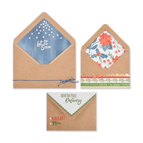 Sizzix Framelits Dies By Katelyn Lizardi, 10 PK, Envelope Liners, A2 & A7, Christmas