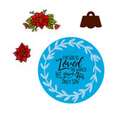 Sizzix Framelits Die & Stamp Set By Katelyn Lizardi 6/Pkg, Wreath Ornament