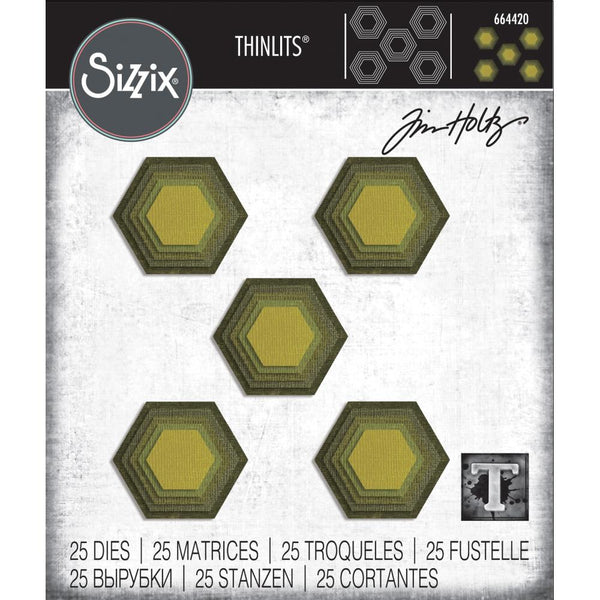 Sizzix Thinlits Dies By Tim Holtz, Stacked Tiles, Hexagons