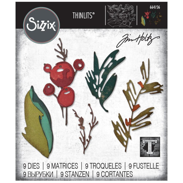 Sizzix Thinlits Dies By Tim Holtz 9/Pkg, Holiday Brushstroke