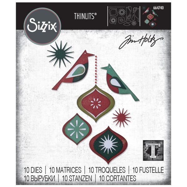 Sizzix Thinlits Dies By Tim Holtz 10/Pkg, Ornamental Birds