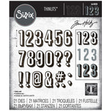 Sizzix Thinlits Dies By Tim Holtz 21/Pkg, Alphanumeric, Shadow Numbers