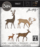 Sizzix Thinlits Dies By Tim Holtz 4/Pkg, Darling Deer