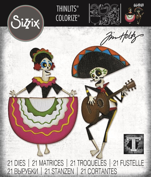 Sizzix Thinlits Dies By Tim Holtz 21/Pkg, Day Of The Dead, Colorize