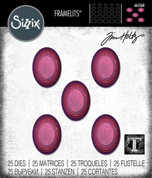 Sizzix Thinlits Dies By Tim Holtz 25/Pkg, Stacked Tiles Ovals