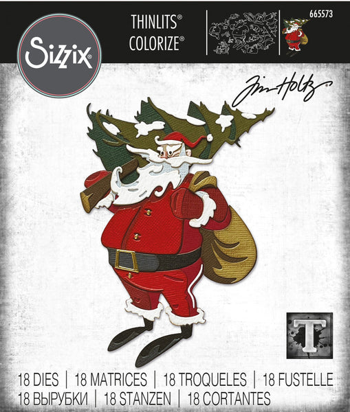 Sizzix Thinlits Dies By Tim Holtz 16/Pkg, Woodland Santa Colorize