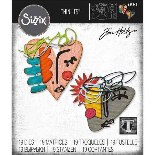 Sizzix Thinlits Dies By Tim Holtz 19/Pkg, Abstract Faces