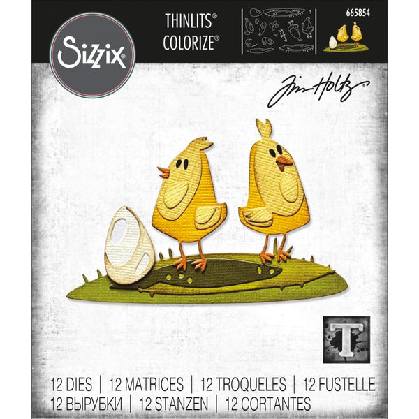 Sizzix Thinlits Dies By Tim Holtz 12/Pkg, Papercut Chicks Colorize