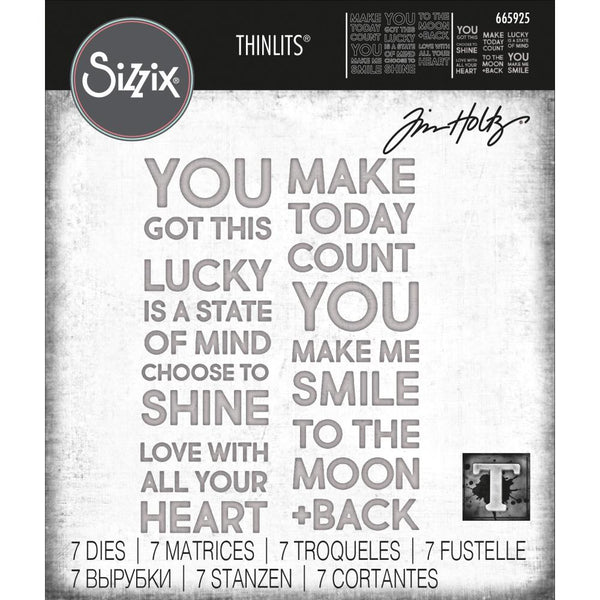 Sizzix Thinlits Dies By Tim Holtz 7/Pkg, Bold Text #2