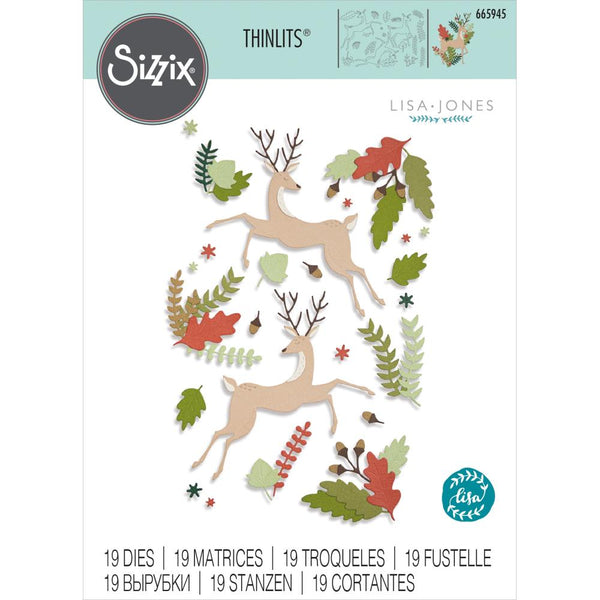 Sizzix Thinlits Dies By Lisa Jones 19/Pkg, Delightful Deer