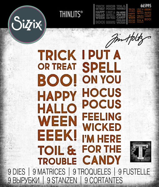 Sizzix Thinlits Dies By Tim Holtz 9/Pkg, Bold Text Halloween