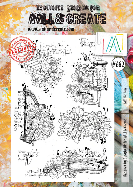 AALL & Create, #682, Call the Tune, A4 Clear Stamp by Bipasha Bk