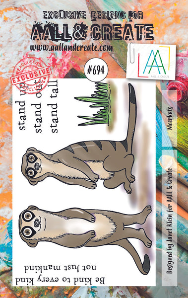 AALL & Create, #694, Meerkats, A7 Clear Stamps, Designed by Janet Klein