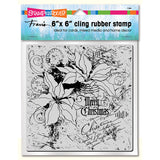 Stampendous, 6"x6" Cling Stamps, Poinsettia Collage