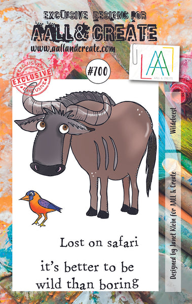 AALL & Create, #700, Wildebeest, A7 Clear Stamps, Designed by Janet Klein